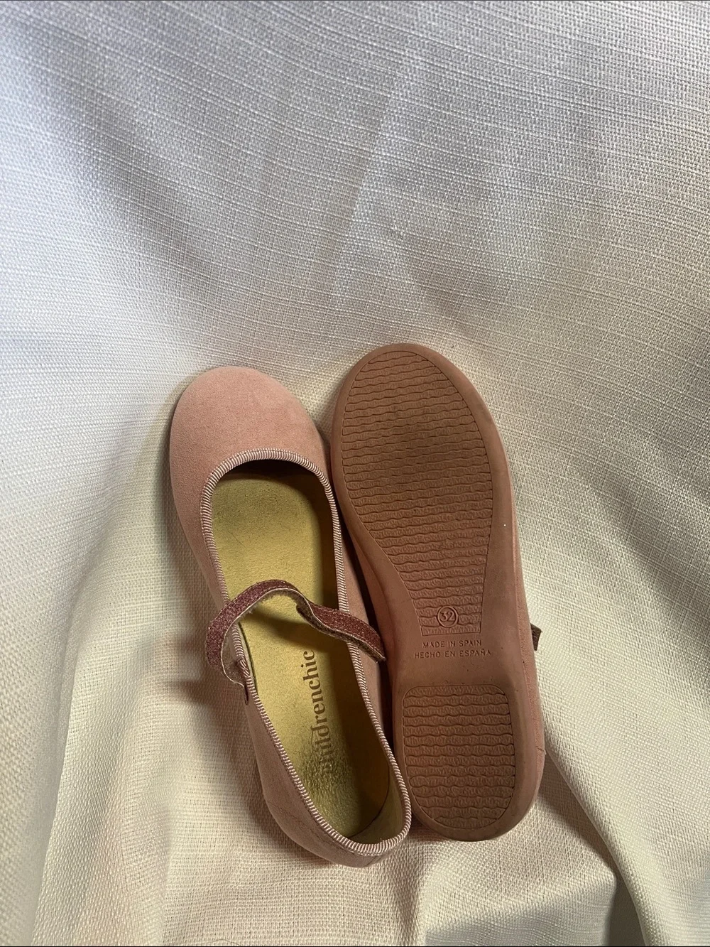 Girls Pink Mary Jane Dress Shoes with Glitter Strap